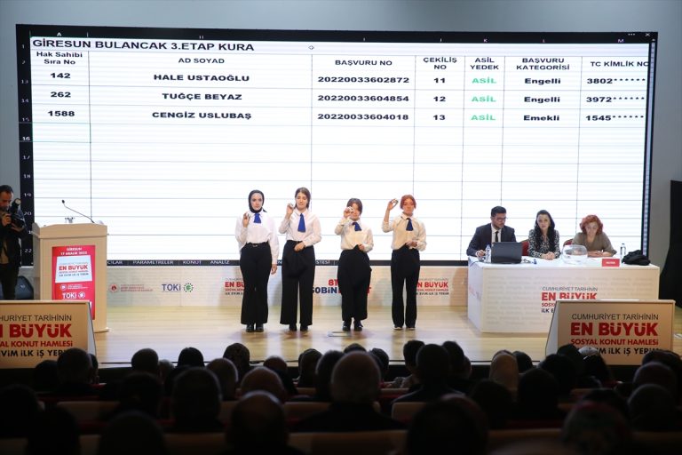 Giresun'da “İlk Evim, İlk İş Yerim” projesiyle yapılacak konutlar için kura çekildi