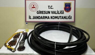 Giresun'da kablo hırsızlığı iddiasıyla 1 kişi tutuklandı