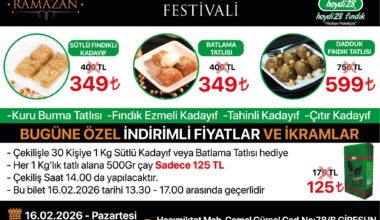 16 ŞUBAT’TA GİRESUN’DA HOYDİ 28 ÖZEL TATLAR FESTİVALİNDE İNANILMAZ İNDİRİMLER